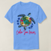 Cabo San Lucas Mexico Zee Turtle Hibiscus Summer T-shirt (Design voorkant)