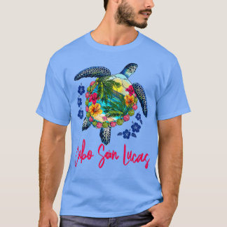 Cabo San Lucas Mexico Zee Turtle Hibiscus Summer T-shirt