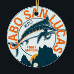 Cabo San Lucas Nautische Gevist Zeilvis Vintage Keramisch Ornament<br><div class="desc">Cabo San Lucas Mexico Dit ontwerp is voor alle liefhebbers van de visserij in Cabo San Lucas, vooral Sailfish. Je kunt het ook geven als een geschenk op Kerstmis, verjaardag of bij elke gelegenheid Uitstekend geschenk idee voor vriend, meisje, neef, broer, of geïmmigreerde zus die houdt van Mexico. Geweldig souvenir...</div>