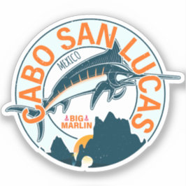 Cabo San Lucas Nautische Gevist Zeilvis Vintage Sticker