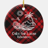 Cabo San Lucas Red Tartan Kerstmis Keramisch Ornament (Achterkant)