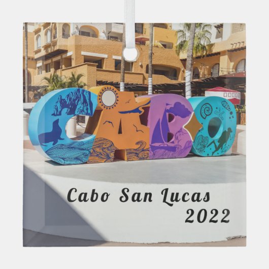 Cabo San Lucas Sign Glas Ornament (Voorkant)