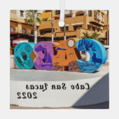 Cabo San Lucas Sign Glas Ornament (Achterkant)