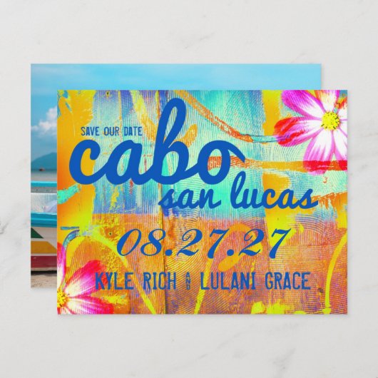 CABO SAN LUCAS Sparen de Bestemming van de Datum Save The Date (Voorkant / Achterkant)