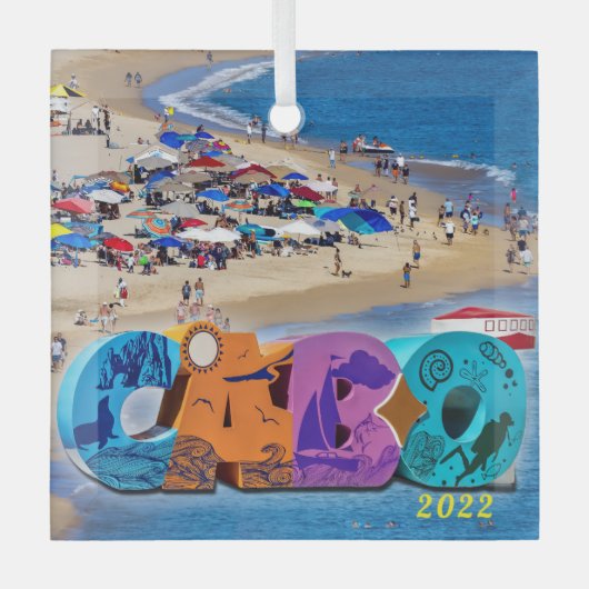 Cabo San Lucas, Square Glass Ornament (Voorkant)