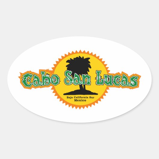 Cabo San Lucas Sun Ovale Sticker (Voorkant)