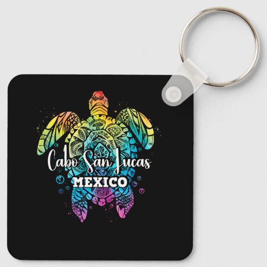 Cabo San Lucas Tie Dye Zee Turtle Matching Family Sleutelhanger (Achterkant)