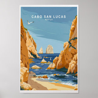 Cabo San Lucas Travel Print, Mexico Wall Art Poster