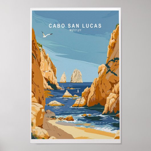 Cabo San Lucas Travel Print, Mexico Wall Art Poster (Voorkant)