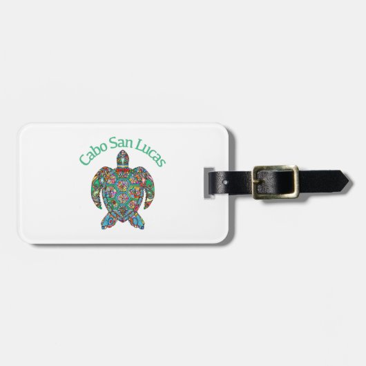Cabo San Lucas Tribal Turtle Bagagelabel (Voorkant horizontaal)