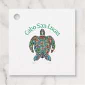 Cabo San Lucas Tribal Turtle Bedankjes Labels (Voorkant)
