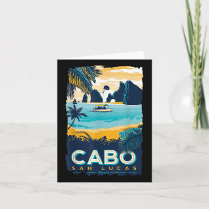 Cabo San Lucas Tropical Beach Mexico Travel Vintag Kaart