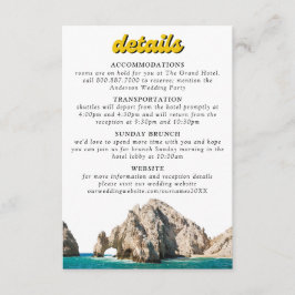 Cabo San Lucas Uitnodiging voor bruiloft Informatiekaartje