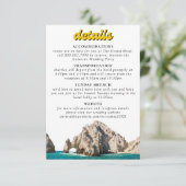 Cabo San Lucas Uitnodiging voor bruiloft Informatiekaartje (Staand voorkant)