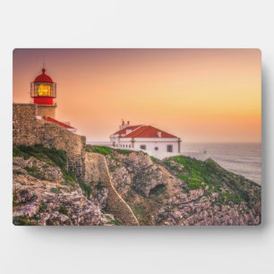 Cabo Sao Vicente op zonsondergang   Algarve, Portu Fotoplaat