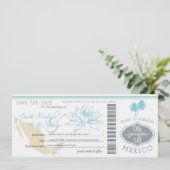 Cabo Save the Date Boarding Pass to Mexico (Staand voorkant)