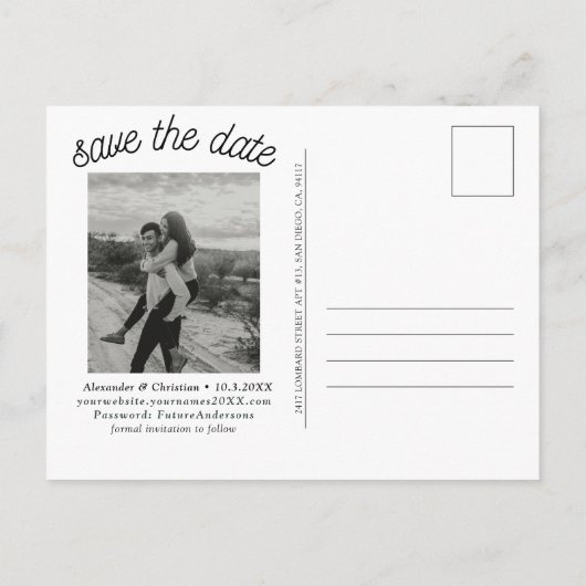 Cabo Save the Date Postcard Mexico Wedding Briefkaart (Achterkant)