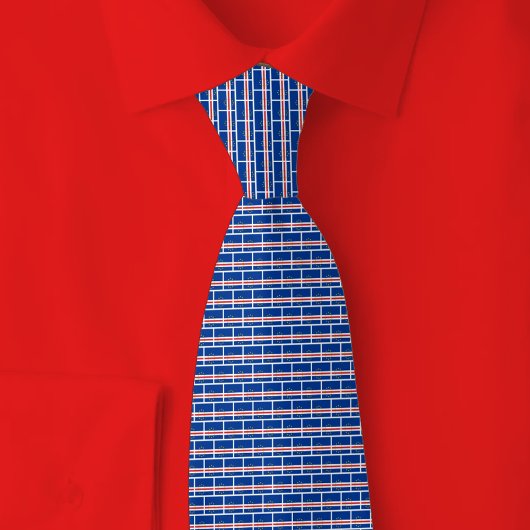 Cabo Verde Flag Brick Pattern Stropdas