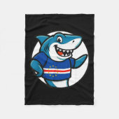 Cabo Verde Flag Shark Funny Cabo Verdean Fleece Deken (Voorkant)