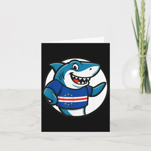 Cabo Verde Flag Shark Funny Cabo Verdean  Kaart (Voorkant)