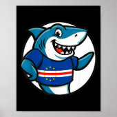 Cabo Verde Flag Shark Funny Cabo Verdean  Poster (Voorkant)