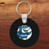 Cabo Verde Flag Shark Funny Cabo Verdean Sleutelhanger (Voorkant)