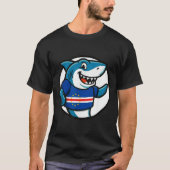 Cabo Verde Flag Shark Funny Cabo Verdean  T-shirt (Voorkant)