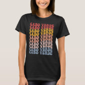 Cabo Verde Groovy Retro Cape Verdean T-shirt (Voorkant)