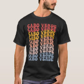 Cabo Verde Groovy Retro Cape Verdean T-shirt (Voorkant)