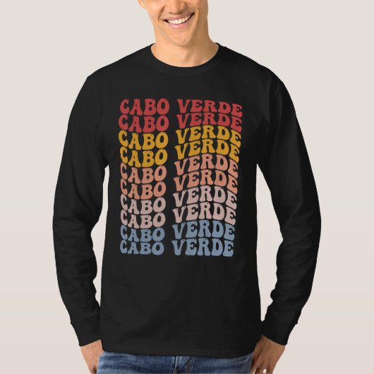 Cabo Verde Groovy Retro Cape Verdean T-shirt (Voorkant)