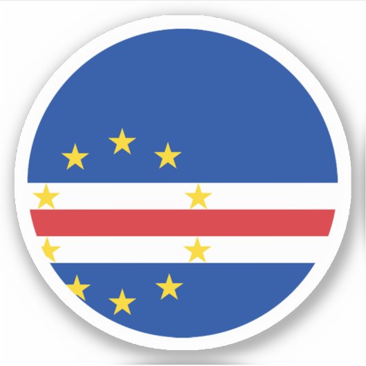 Cabo Verde Vlag Ronde Sticker (Voorkant)