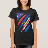 Cabo Verdean American Patriot Grown Heart Flag Str T-shirt (Voorkant)