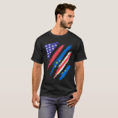 Cabo Verdean American Patriot Grown Heart Flag Str T-shirt (Voorkant volledig)