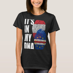 Cabo Verdean en Oostenrijkse mix DNA vlag erfgoed T-shirt