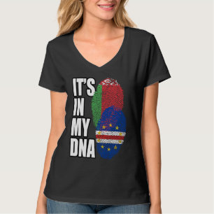 Cabo Verdean en Wit-Russische mix DNA vlag erfgoed T-shirt