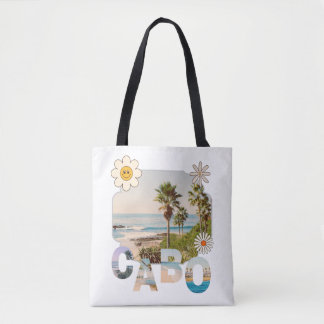 Cabo, vintage, reis tote bag
