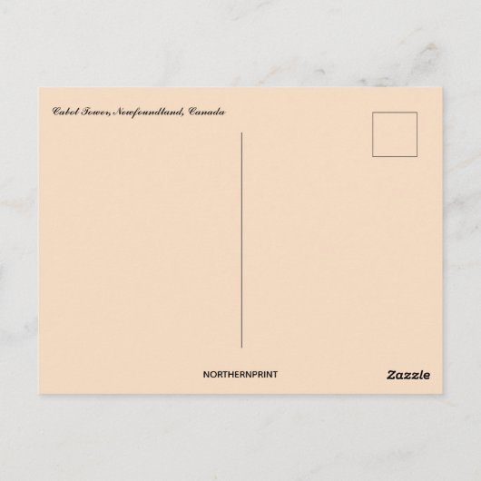 Cabot Tower Newfoundland Canada Briefkaart (Achterkant)