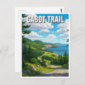 Cabot Trail Nova Scotia Canada Reizen Briefkaart (Voorkant / Achterkant)