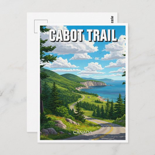 Cabot Trail Nova Scotia Canada Reizen Briefkaart (Voorkant / Achterkant)