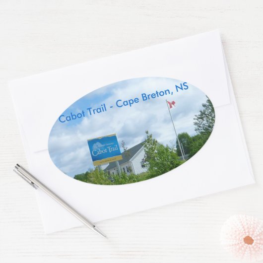 Cabot Trail Ovale Sticker (Envelop)