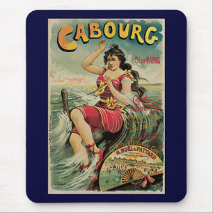 Cabourg, Frankrijk Badplaats, Vintage Reis Kunst Muismat
