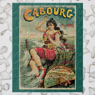 Cabourg, Frankrijk Beach Resort, Vintage Travel Ar Legpuzzel