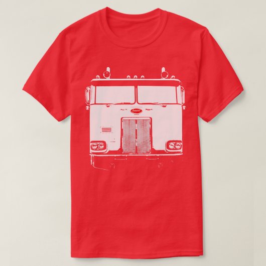Cabover klassieke jaren 1980 Amerikaanse vrachtwag T-shirt (Design voorkant)