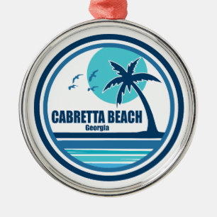 Cabretta Beach Georgia palmvogels Metalen Ornament