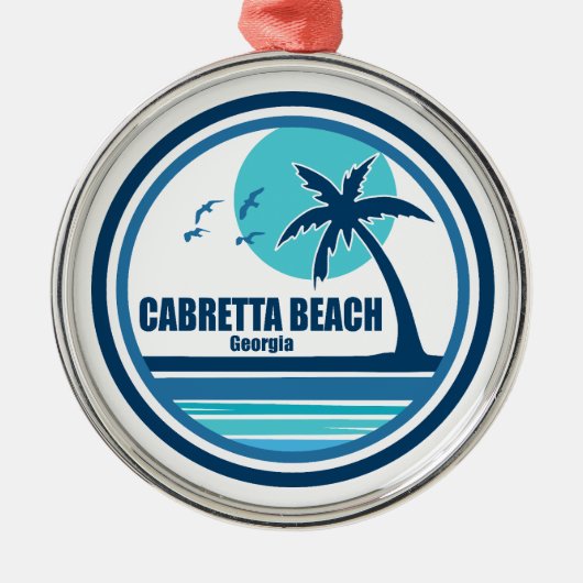 Cabretta Beach Georgia palmvogels Metalen Ornament (Voorkant)