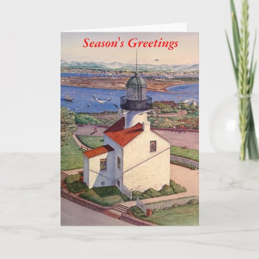 CABRILLO OUD PT. LOMA VUURTOREN FEESTDAGEN KAART (Voorkant)