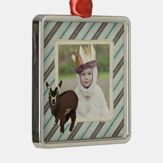 Cabrito (patches) Stripes Photo Ornament (Rechts)