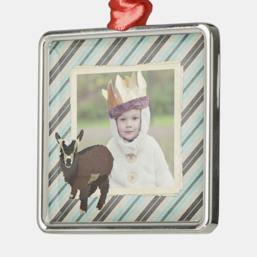 Cabrito (patches) Stripes Photo Ornament (Links)