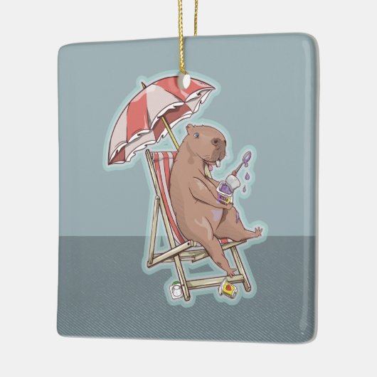 CABYBARA HOLIDAY KERAMISCH ORNAMENT (Links)