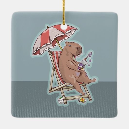CABYBARA HOLIDAY KERAMISCH ORNAMENT (Achterkant)